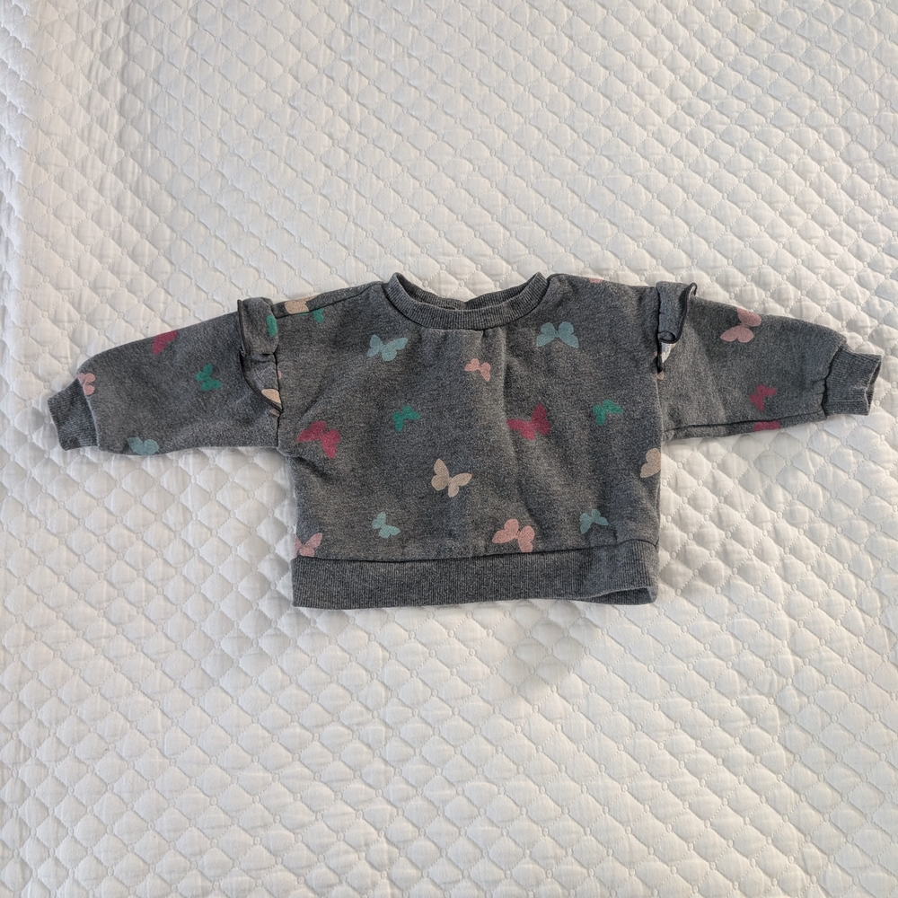 Carter's Multicolor Butterfly Gray Sweatshirt
